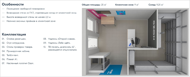 Стандартный ПВЗ из брендбука Озон