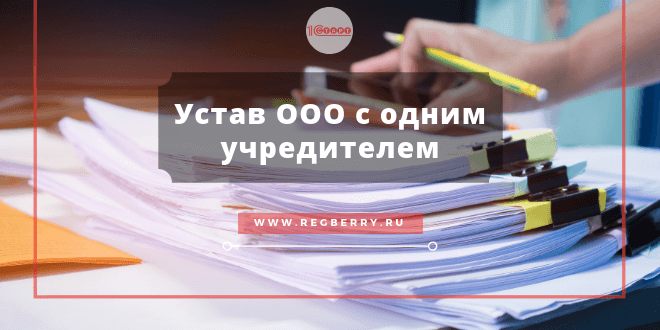 Устав ООО с одним учредителем